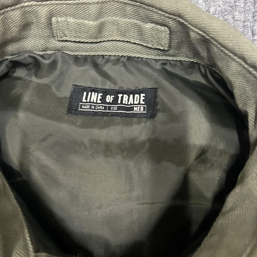 Line of Trade Mens Insulated Shirt Jacket Barn Chore Green Twill Workwear Medium
